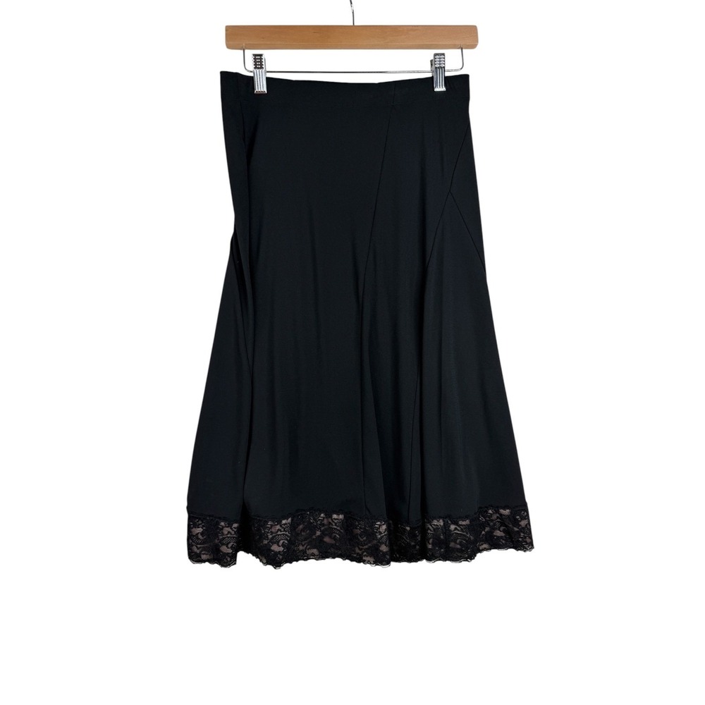 Emma James Women's Black Enduring Appeal Midi Skirt Petite Size Small Lace